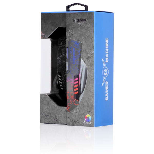 MOUSE GAMER MICRONICS MIC M669 NORTON USB 7LEDS 7B 3200DPI - Imagen 3