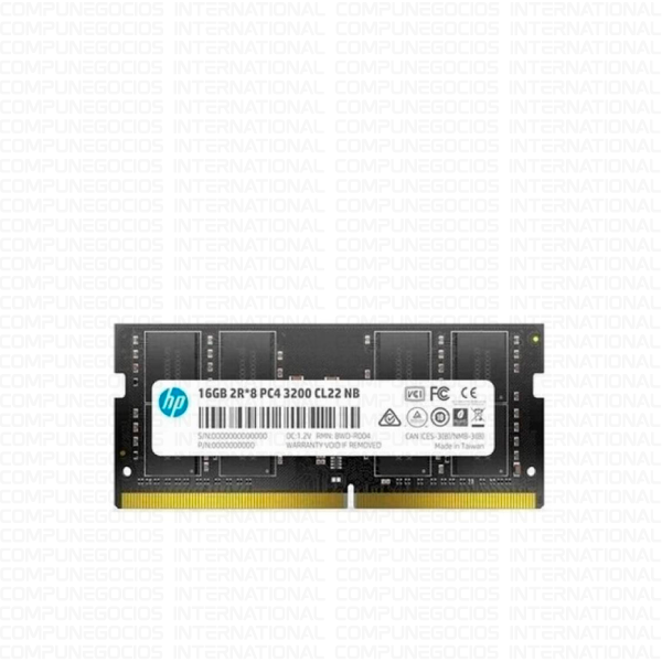 MEMORIA HP S1 SERIES 16GB DDR4 3200 MHZ SO-DIMM 260-PIN (PN: 2E2M7AA)