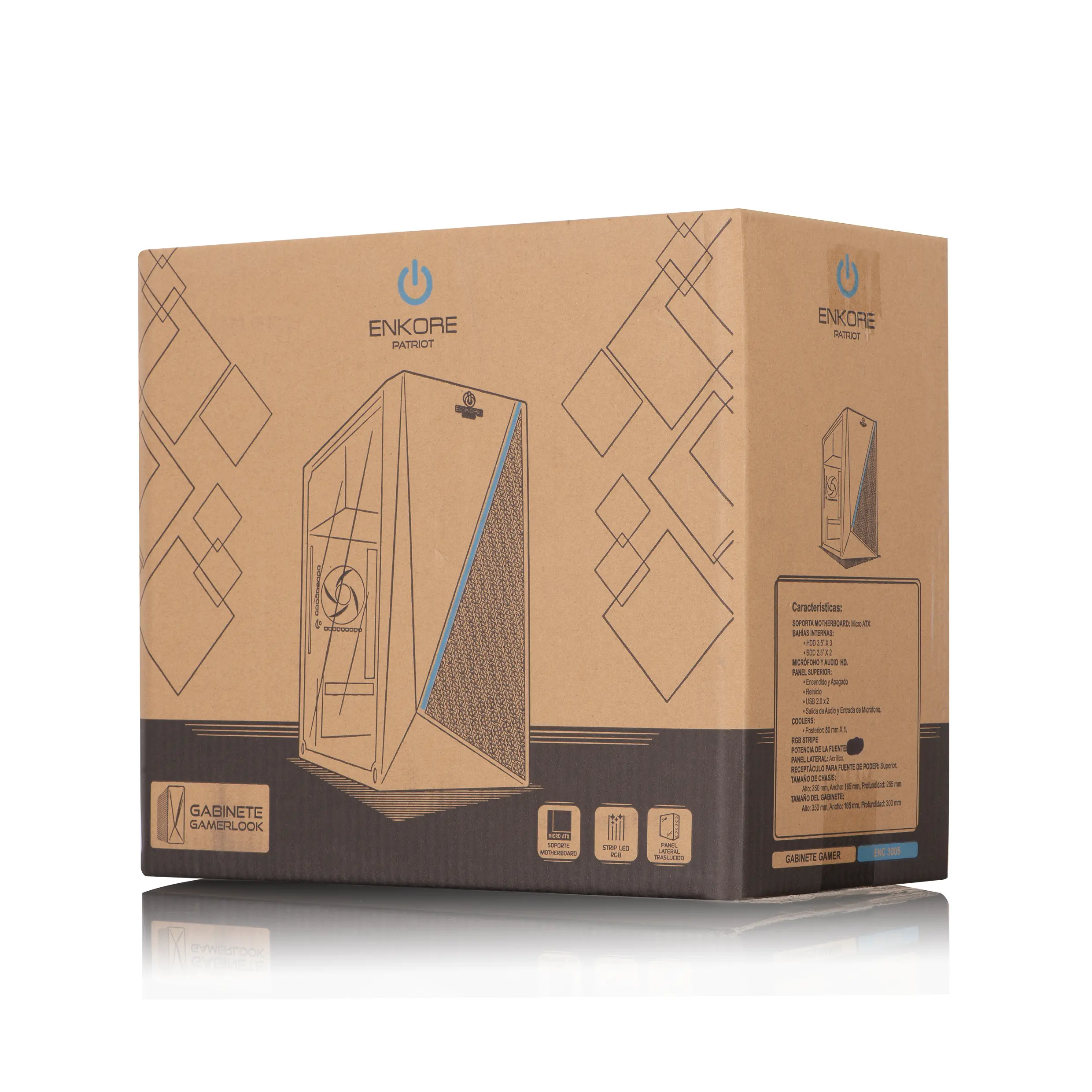 CASE ENKORE PATRIOT ENC3005 230W 8CM - Imagen 4