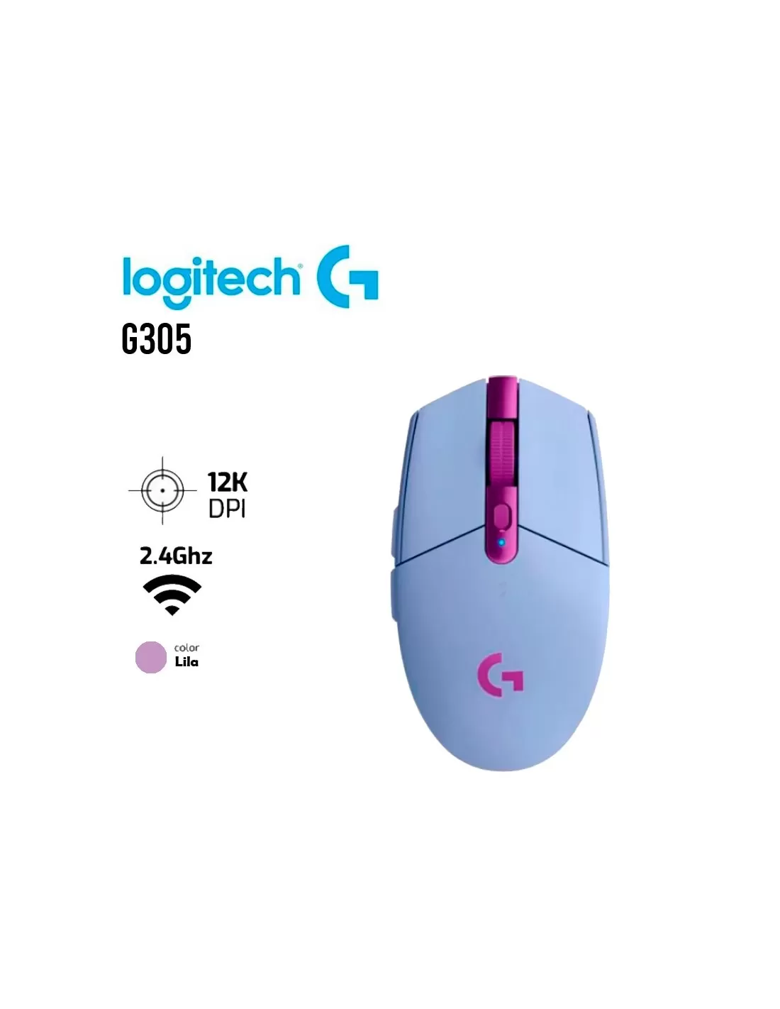 MOUSE GAMER INALAMBRICO LOGITECH G305 LILA (PN: 910-006020) - Imagen 4
