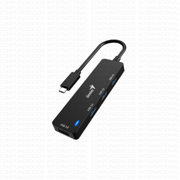 HUB USB-C GENIUS UH-400 4 USB-A 3.0 BLACK (PN: 31240002400)