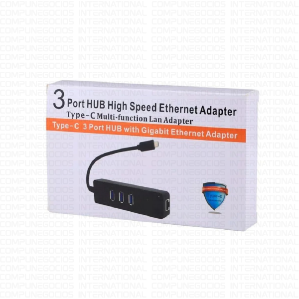 HUB 3 PUERTOS USB 3.0 + PUERTO RJ45